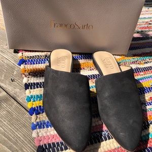 Franco Sarto Black Leather Loafers size 6